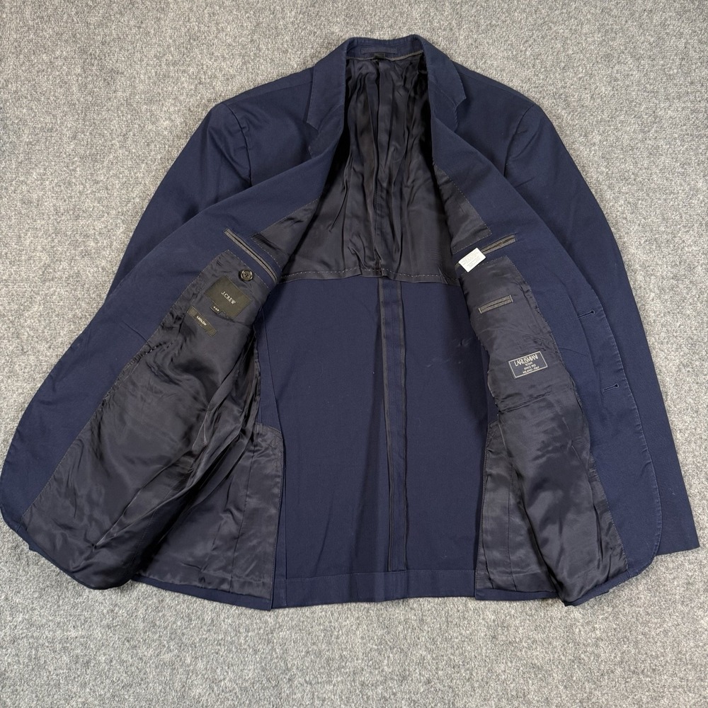 🧥 J.Crew Ludlow Navy Blue Blazer Jacket 44R Larusmiani Italian Cotton Suit Coat
